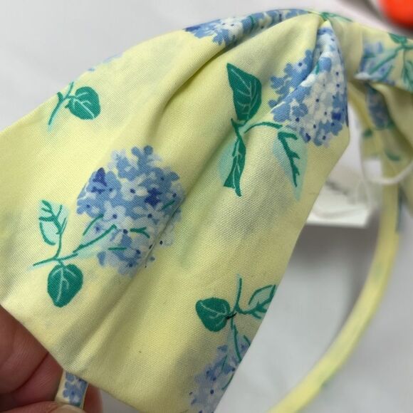 Janie and Jack Yellow floral bow headband Poplin. NWT one size - Picture 4 of 6